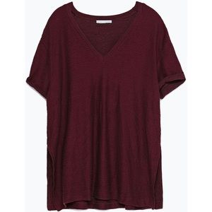 zara burgundy t-shirt